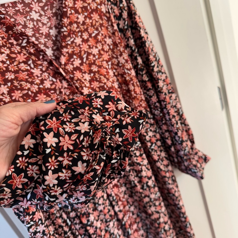 Zara button  long sleeve maxi dress